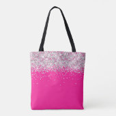 Silber-Glitter und Hot-Pink-Monogramm Tasche (Rückseite)