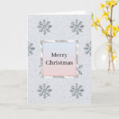 Silber Glitz Schneeflocken Weihnachten Ombre Karte (Gelbe Blume)
