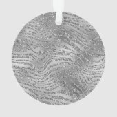 Silber Glitz Zebra Print Ornament (Rückseite)