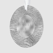 Silber Glitz Zebra Print Ornament (Vorderseite)