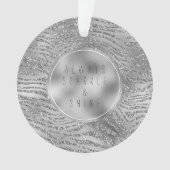 Silber Glitz Zebra Print Ornament (Vorderseite)