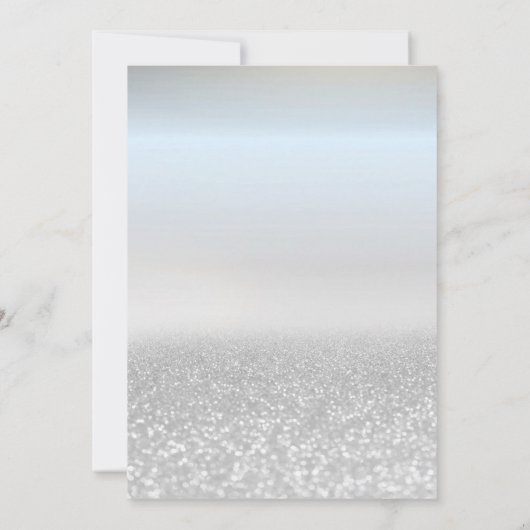 Silber-Glitzer, Ballons, Party für hohe Fersenruhe Einladung (Rückseite)