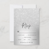 Silber-Glitzer-Folie aus Metall uAwg RSVP Karte (Vorderseite)