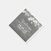 Silber-Glitzer-Foliensteckleuchten Hochzeit Serviette (Ecke)