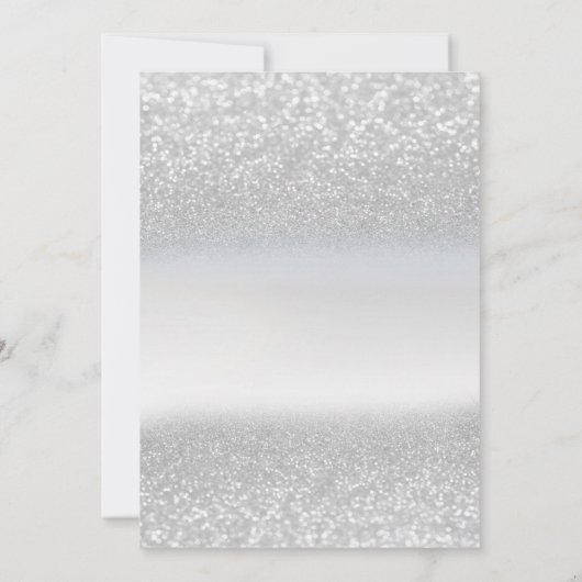 Silber-Glitzer, Glas, Ballons-Party für die Ruhest Einladung (Rückseite)