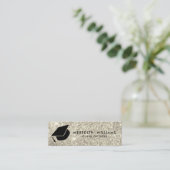 Silber Glitzer Grad Cap Abschluss Beilage Mini Visitenkarte (Stehend Vorderseite)