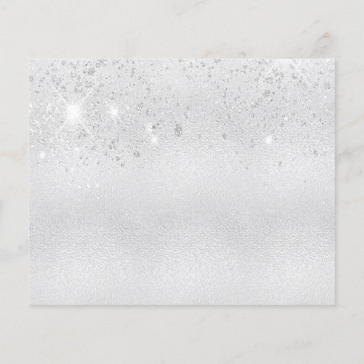 Silber Glitzer Haushalt Save the Date 80. Geburtst Flyer (Hinten)