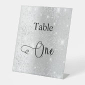 Silber-Glitzer-Kalligrafie Sockelschild (Vorderseite)