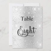 Silber-Glitzer-Kalligraphie-Tabelle 8 Einladung (Vorderseite)