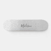 Silber-Glitzer-Leuchten Personalisiert Skateboard (Horizontal)