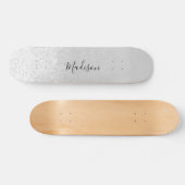 Silber-Glitzer-Leuchten Personalisiert Skateboard (Horizontal)
