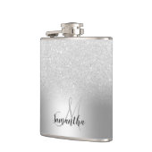 Silber-Glitzer-Monogramm Flachmann (Links)