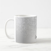 Silber-Glitzer-Monogramm Kaffeetasse (Links)