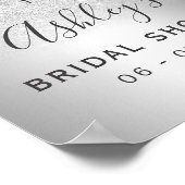 Silber Glitzer Ober Folie Brautparty willkommen Poster (Ecke)