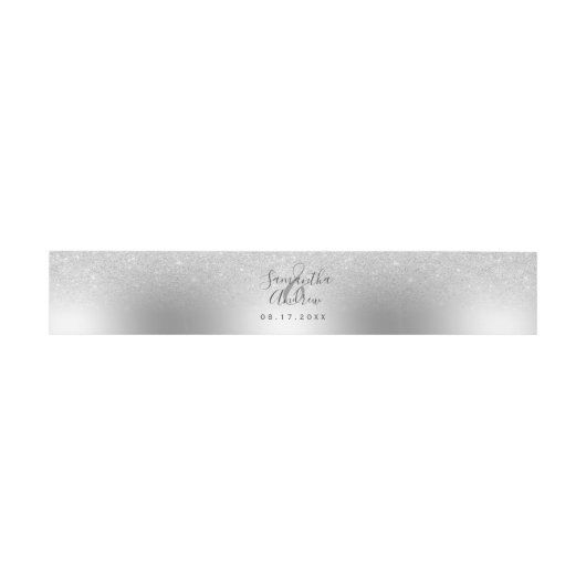 Silber Glitzer ombre metallische Folie Hochzeit Einladungsbanderole (Flach)