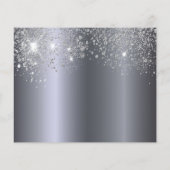 Silber-Glitzer Quinceanera Save the Date (Rückseite)