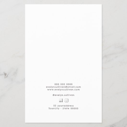 Silber-Glitzer-Rahmen Rosa Bugpreisliste Flyer (Hinten)