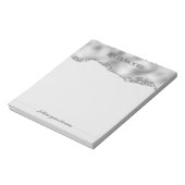 Silber-Glitzer-Ripppapier Personalisiert Notizblock (Rotiert)