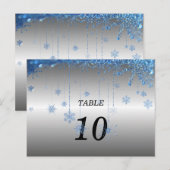 Silber-Glitzer-Schneeflocke Tischnummer Postkarte (Vorne/Hinten)