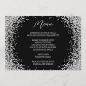 Silber-Glitzer schwarz und weiß Menükarte (Vorderseite)