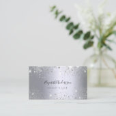 Silber Glitzer Staub Metall Make-up Haar Schönheit Visitenkarte (Stehend Vorderseite)