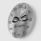 Silber-Glitzer-Syndrom Große Wanduhr (Winkel)