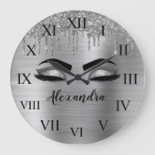 Silber-Glitzer-Syndrom Große Wanduhr (Vorderseite)