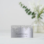Silber-Glitzer-Tropfen machen Haare Visitenkarte (Stehend Vorderseite)