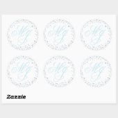 Silber-Glitzer und Blauer Sprinkfarben-Monogramm-E Runder Aufkleber (Blatt)