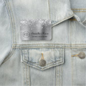 Silber-Glitzer und Folien mit Logo Namensschild (Beispiel)