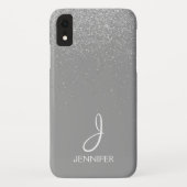 Silber-Glitzer und Sparklogramm Case-Mate iPhone Hülle (Rückseite)