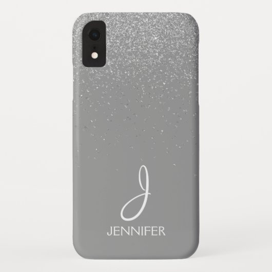 Silber-Glitzer und Sparklogramm Case-Mate iPhone Hülle (Rückseite)