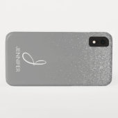 Silber-Glitzer und Sparklogramm Case-Mate iPhone Hülle (Rückseite (Horizontal))