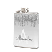 Silber-Glitzer und Sparklogramm Flachmann (Links)