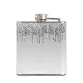 Silber-Glitzer und Sparklogramm Flachmann (Rückseite)