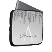Silber-Glitzer und Sparklogramm Laptopschutzhülle (Vorne Rechts)