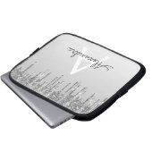 Silber-Glitzer und Sparklogramm Laptopschutzhülle (Vorne Knopf)
