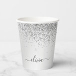 Silber-Glitzer- und Sparkronen-Monogramm-Papiergru Pappbecher<br><div class="desc">Silber Imitate Glitzer und sparkle elegante Monogram Geburtstag,  Hochzeit,  Brautparty oder Junggeselinnen-Abschied Cup. Dieser Geburtstagsparty Cup kann auf Ihren Vor- und Erstnamen angepasst werden. Bitte kontaktieren Sie den Designer,  um passende Artikel zu erhalten.</div>