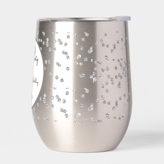 Silber Glitzern vollständig anpassbar Let's Party (Links)