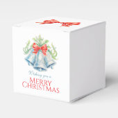 Silber Glocken Aquarell Roter Bogen Foto Weihnacht Geschenkschachtel (Vorderseite)