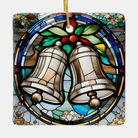 Silber Glocken Imitate gestanztes Glas Keramikornament (Vorderseite)