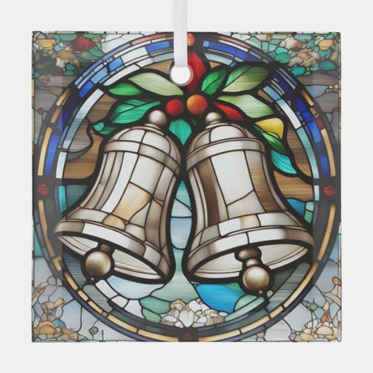 Silber Glocken Imitate gestanztes Glas Ornament Aus Glas (Vorderseite)