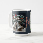 Silber Glocken und Heiligabend anpassbar Kaffeetasse (Vorderseite Links)