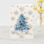 Silber Gold Blau Weihnachtsbaum Karte (Gelbe Blume)
