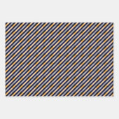 Silber, Gold Blue Glitzer Streifen Weihnachten Geschenkpapier Set (Vorderseite)