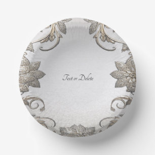 Silber-Gold-Blumen-Papier-Schalen Pappteller