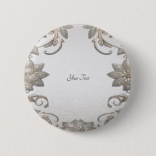 Silber-Gold-Blumenknopf Button (Vorderseite)