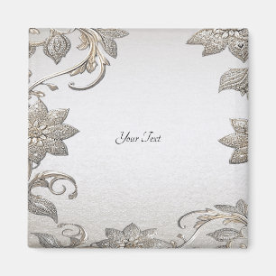 Silber-Gold-Blumenmagnet Magnet