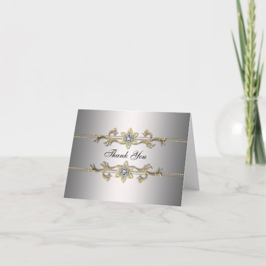 Silber Gold Dankeskarten Dankeskarte (Vorderseite)