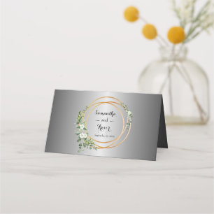 Silber & Gold: Eine florale Hochzeitsangelegenheit Platzkarte
